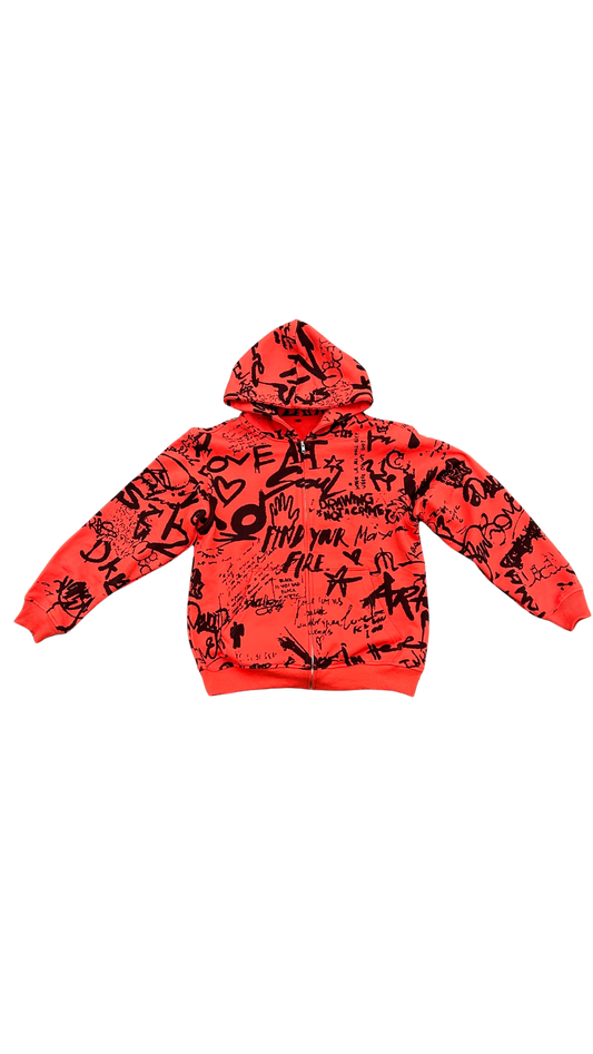 "graffiti" zip up